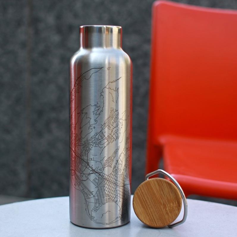 Breckenridge - Colorado Map Bottle with Bamboo Top
