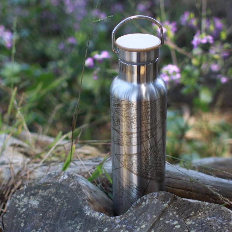 Breckenridge - Colorado Map Bottle with Bamboo Top