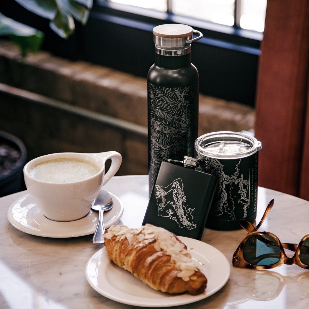 Colorado Springs - Colorado Map Bottle with Bamboo Top in Matte Black